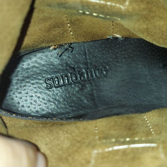 Sundance Catalog Caramel Slouchy Suede Pull-On Ankle Booties Sz 37 - Picture 10 of 10